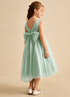 Azazie Winnie Flower Girl Dresses Agave Ball-Gown Bow Tulle Dress image3