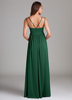Azazie Emree Maternity Bridesmaid Dresses A-Line Stretch Satin Floor-Length Dress with Pockets image2