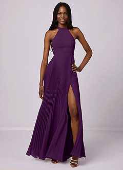 Barbie ♥ Azazie Bridesmaid Dresses Grape A-Line Pleated Chiffon Dress image1