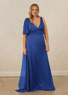 Christian Siriano Bridal for Azazie 1011 Bridesmaid Dresses Royal Blue Mermaid Bow Stretch Satin Dress image11