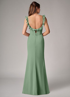 Azazie Callie Robes de demoiselle d'honneur Robe Sirène Convertible en Mousseline de soie Fente Latérale Matcha image2