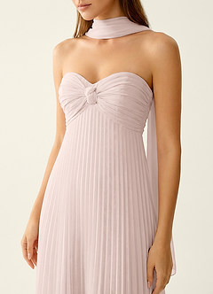 Clementine Powder Pink Chiffon 3D Flowers A-line Prom Dress image6