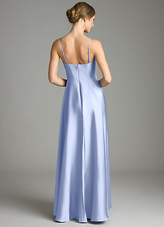 Azazie Elle Bridesmaid Dresses Ice A-Line Pleated Stretch Satin Dress image5