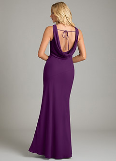 Azazie Rylina Bridesmaid Dresses Grape Mermaid Pleated Chiffon Dress image6