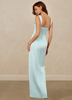 Christian Siriano Bridal for Azazie 1017 Robes de demoiselle d'honneur Robe Fourreau en Satin extensible Encolure en Forme de Cœur Verre De Mer image6