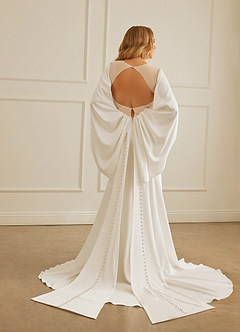 Christian Siriano Bridal for Azazie 2001 Wedding Dresses Diamond White Champagne Mermaid Crepe Back Satin Dress image12