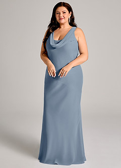 Azazie Rylina Brudtärnklänningar Klä av Sjöjungfru i Chiffong Plisserad Skymning image9