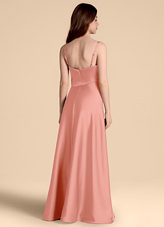 Azazie Prisha Junior Linia A Pofałdowany Satyna elastyczna Długość podłogi Młodsza druhna Sukienka image2