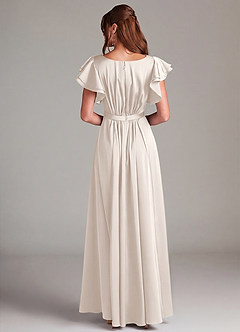Azazie Daphne Modest Bridesmaid Dresses A-Line Ruched Stretch Satin Floor-Length Dress image6