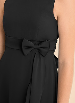Azazie Lilenne Junior Robe Trapèze en Mousseline de soie Arc Noir image6