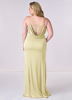 Barbie ♥ Azazie Bridesmaid Dresses Lemon Sorbet Mermaid Corset Stretch Satin Dress image7