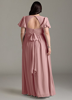 Azazie Madisynn Brautjungfernkleider für Schwangere Schleifen Chiffon Bodenlänge Kleid image6