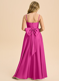 Azazie Bear Junior Fuchsia A-Line Sweetheart Neckline Stretch Satin Dress image2