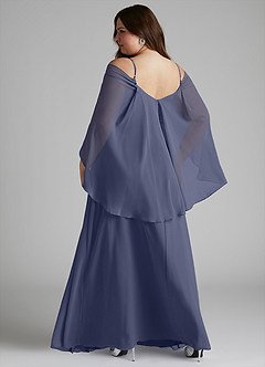 Azazie Cienna Brautjungfernkleider A-Linie Schulterfrei Chiffon Kleid Sturm image8