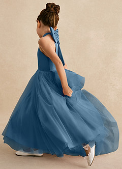 Azazie Bev Robe Demoiselle D'honneur Fillette Robe Trapèze en Tulle Convertible Bermude image7