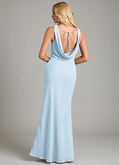 Azazie Rylina Bridesmaid Dresses Sky Blue Mermaid Pleated Chiffon Dress image6