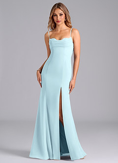 Azazie Wynni Bridesmaid Dresses Cloud Blue Mermaid Corset Chiffon Dress image1