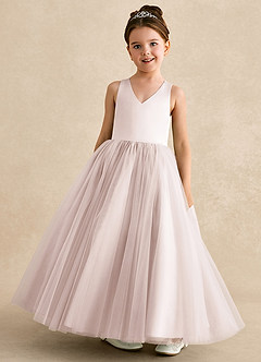 Azazie Peanut Flower Girl Klänningar Klänning A-Line i Tyll Rem image4