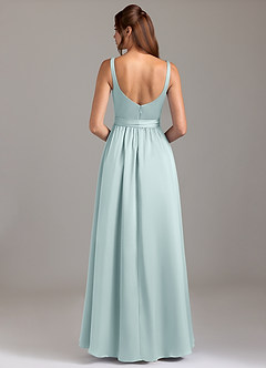 Azazie Elliott Brautjungfernkleider A-Linie mit Taschen Stretch-Satin Kleid Nebel image6