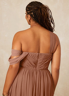 Christian Siriano Bridal for Azazie 1014 Bridesmaid Dresses Bronzer A-Line Off the Shoulder Chiffon Dress image16