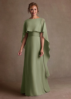 Azazie Marilla Mother of the Bride Dresses Pistachio A-Line Pleated Chiffon Dress image4
