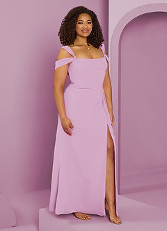 Barbie ♥ Azazie Jurken voor bruidsmeisjes Jurk van Chiffon met A-Lijn Off the Shoulder Snoep Roze image4