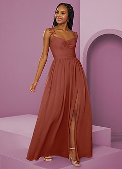 Barbie ♥ Azazie Bridesmaid Dresses Auburn A-Line Pleated Chiffon Dress image7