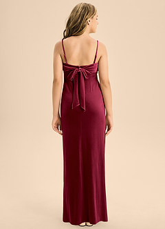Azazie Mai Junior Burgundy A-Line Sweetheart Neckline Velvet Dress image2
