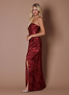 Flavia Mahogany Red Maxi Dress image2