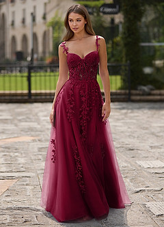 Dreamscape Borgoña Vestido de fiesta de corte A image3