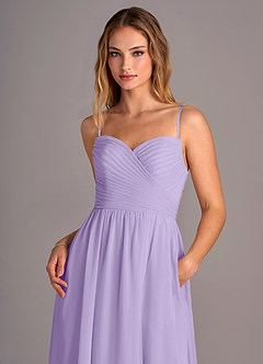 Azazie Joni Bridesmaid Dresses Lilac A-Line Strapless Chiffon Convertible Dress image2