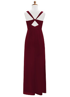 Azazie Mero Junior Burgundy Mermaid Pleated Stretch Satin Dress image8