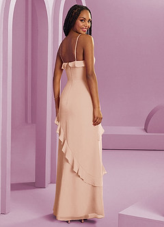 Barbie ♥ Azazie Jurken voor bruidsmeisjes Jurk van Chiffon met Kolom Engelse Roos image2