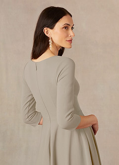 Azazie Nassif Mother of the Bride Dresses Taupe A-Line Stretch Crepe Dress image5