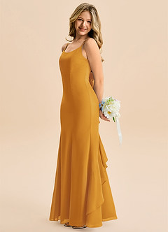 Azazie Lioren Junior Havfrue Sløjfe Chiffon Gulv-længde Junior brudepige Kjole image2