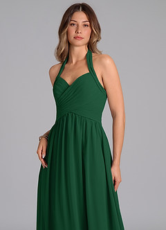 Azazie Darlyn Bridesmaid Dresses Dark Green A-Line Sweetheart Neckline Chiffon Dress image7