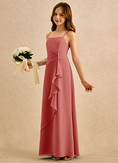 Azazie lolly Girls Formal Sukienki dla dziewczynek sypiących kwiaty Linia A Pofałdowany Szyfon Długość podłogi Sukienka image1