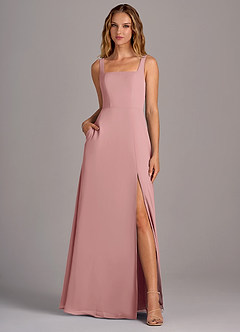 Azazie Debra Bridesmaid Dresses Dusty Rose A-Line with Pockets Chiffon Convertible Dress image5