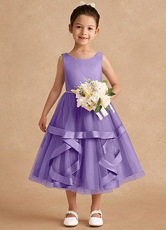 Azazie Posy Flower Girl Dresses Tahiti A-Line Beaded Tulle Dress image4