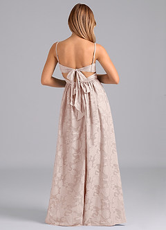 Azazie Zeya Bridesmaid Dresses Blushing Pink A-Line Bow Floral Burnout Dress image6