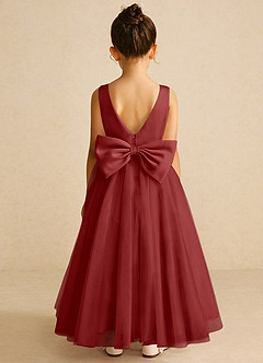 Azazie Pumpkin Flower Girl Dresses Rust A-Line Convertible Tulle Dress image6