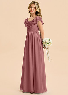 Azazie Anaya Junior Desert Rose A-Line Sweetheart Neckline Chiffon Dress image3