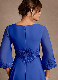 Azazie Yorba Mother of the Bride Dresses Royal Blue A-Line Lace Chiffon Dress image6