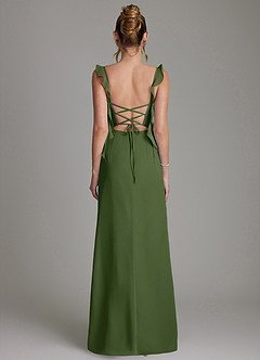 Azazie Jessamine Bridesmaid Dresses Olive Mermaid Corset Chiffon Dress image7