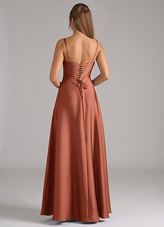 Azazie Valentine Bridesmaid Dresses Clay A-Line Corset Stretch Satin Dress image5
