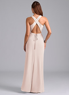 Azazie Evadne Bridesmaid Dresses Rose Petal A-Line Pleated Chiffon Dress image7