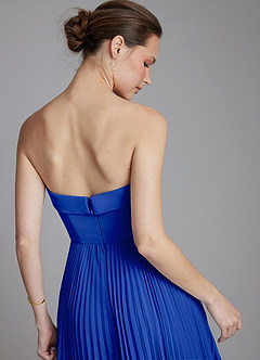 Azazie Mariana Bridesmaid Dresses Royal Blue A-Line Strapless Chiffon Dress image2