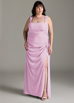 Azazie Jesaphine Bridesmaid Dresses Candy Pink Sheath Bow Chiffon Dress image8