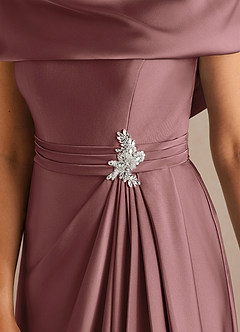Azazie Branford Mother of the Bride Dresses Vintage Mauve A-Line Pleated Stretch Satin Dress image7
