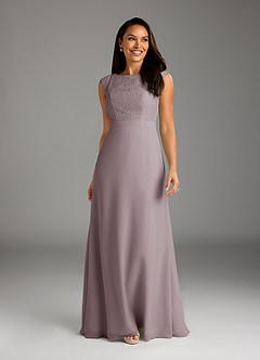 Azazie Bettina Mother of the Bride Dresses Dusk A-Line Lace Chiffon Dress image3
